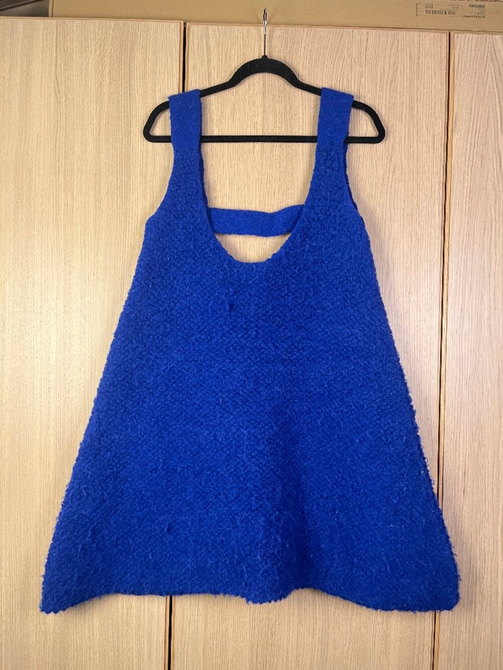 Atelier Delphine Chunky Alpaca Merino Wool Swing Tank Dress -Cobalt Blue, Size M